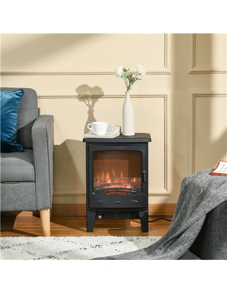 Homcom Electric Fireplace Heater with LED Flame Effect, Overheat Safety Protection, 900W/1800W, Black - pic 16724 | FastDaddyshop