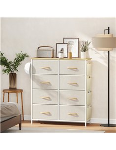 HOMCOM Chest of Eight Fabric Drawers - Beige 2