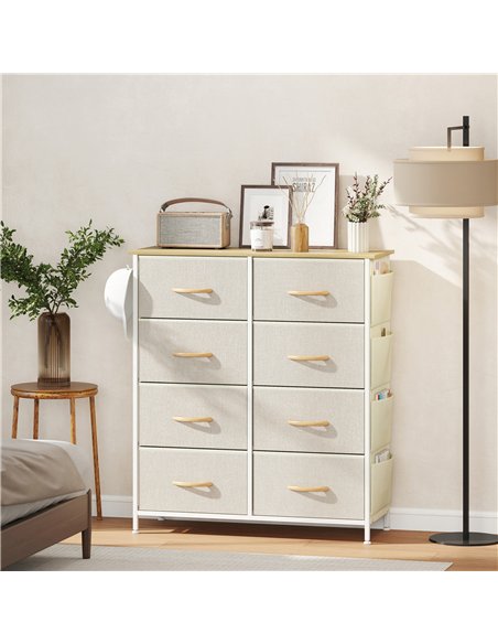 HOMCOM Chest of Eight Fabric Drawers - Beige - pic 167249 | FastDaddyshop
