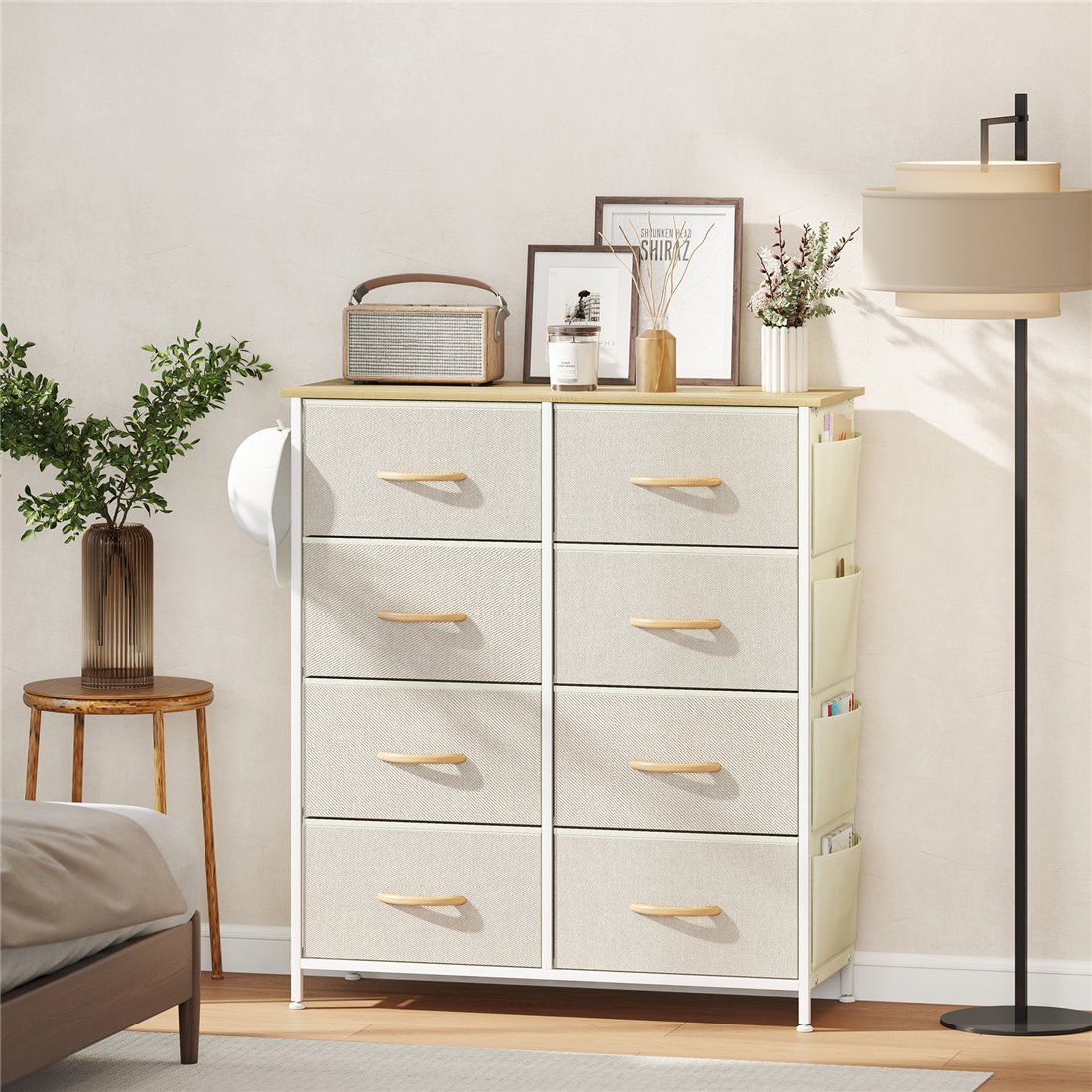 HOMCOM Chest of Eight Fabric Drawers Beige 83D-064V02BG pic1