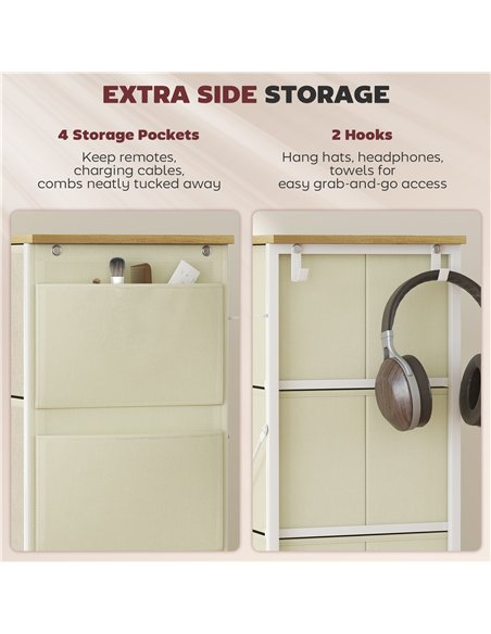 HOMCOM Chest of Eight Fabric Drawers - Beige - pic 167252 | FastDaddyshop