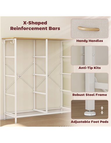 HOMCOM Chest of Eight Fabric Drawers - Beige