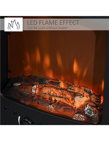 Homcom Electric Fireplace Heater with LED Flame Effect, Overheat Safety Protection, 900W/1800W, Black - pic 16726 | FastDaddyshop