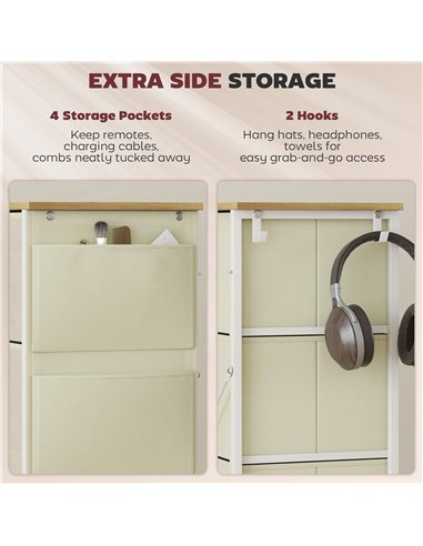 HOMCOM Chest of Four Fabric Drawers - Beige
