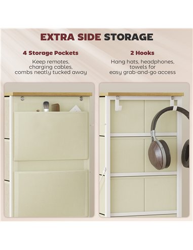 HOMCOM Chest of Ten Fabric Drawers - Beige