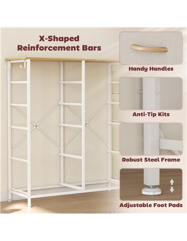 HOMCOM Chest of Ten Fabric Drawers - Beige