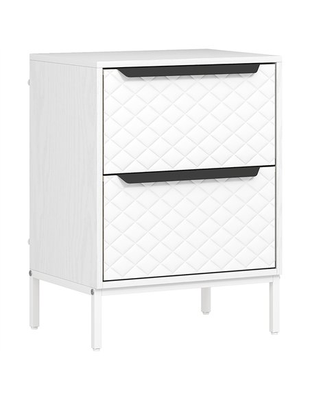 HOMCOM Chest of Drawers, Dresser with 2 Fabric Drawers and Aluminium Handles - White - pic 167275 | FastDaddyshop