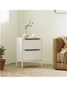 HOMCOM Chest of Drawers, Dresser with 2 Fabric Drawers and Aluminium Handles - White 2