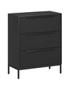 HOMCOM Chest of Drawers, Dresser with 3 Fabric Drawers and Aluminium Handles - Black