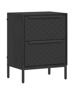 HOMCOM Chest of Drawers, Dresser with 2 Fabric Drawers and Aluminium Handles - Black