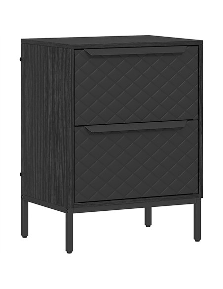 HOMCOM Chest of Drawers, Dresser with 2 Fabric Drawers and Aluminium Handles - Black - pic 167293 | FastDaddyshop