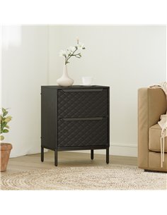HOMCOM Chest of Drawers, Dresser with 2 Fabric Drawers and Aluminium Handles - Black 2
