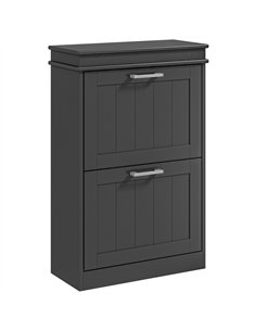 HOMCOM Two-Drawer Minimalistic 10-Shoe Cabinet - Black