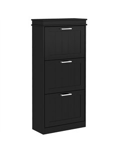 HOMCOM Three-Drawer Minimalistic Shoe Cabinet - Black