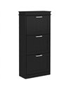 HOMCOM Three-Drawer Minimalistic Shoe Cabinet - Black