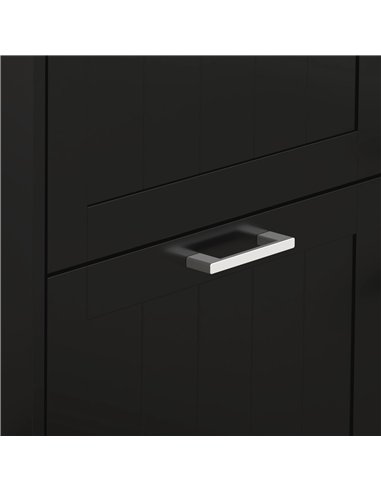 HOMCOM Three-Drawer Minimalistic Shoe Cabinet - Black