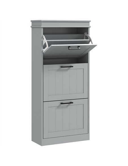 HOMCOM Three-Drawer Minimalistic Shoe Cabinet - Grey - pic 167329 | FastDaddyshop