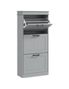 HOMCOM Three-Drawer Minimalistic Shoe Cabinet - Grey