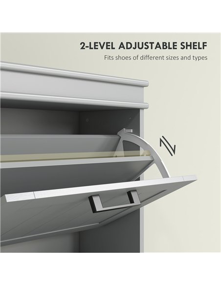 HOMCOM Three-Drawer Minimalistic Shoe Cabinet - Grey - pic 167333 | FastDaddyshop