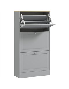 HOMCOM Modern Compact Three-Drawer Shoe Storage Cabinet - Grey