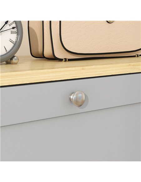 HOMCOM Modern Compact Three-Drawer Shoe Storage Cabinet - Grey - pic 167346 | FastDaddyshop