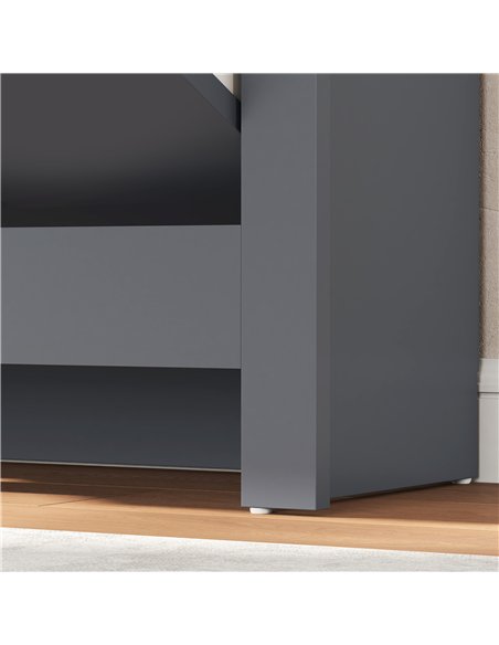HOMCOM Slim Shoe Cabinet, Narrow Shoe Cupboard with 2 Flip Drawers, Adjustable Shelves for 12 Pairs of Shoes, Charcoal Grey - pic 167382 | FastDaddyshop
