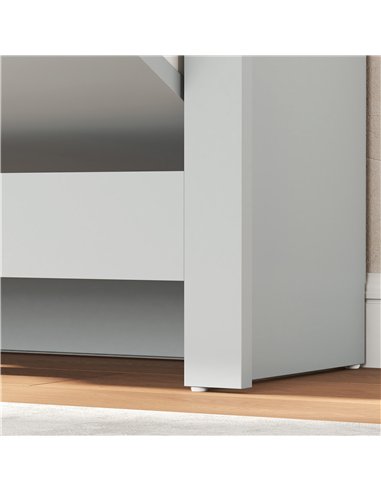 HOMCOM Slim Shoe Cabinet, Narrow Shoe Cupboard with 2 Flip Drawers, Adjustable Shelves for 12 Pairs of Shoes, Light Grey