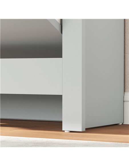 HOMCOM Slim Shoe Cabinet, Narrow Shoe Cupboard with 2 Flip Drawers, Adjustable Shelves for 12 Pairs of Shoes, Light Grey - pic 167391 | FastDaddyshop