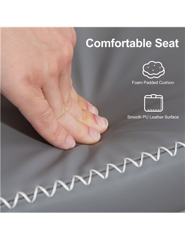 HOMCOM PU Leather Shoe Storage Bench - Grey