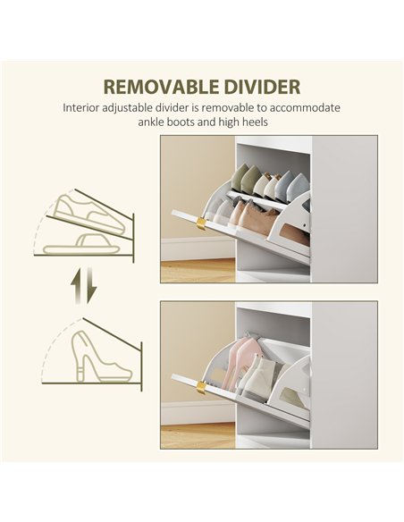 HOMCOM Shoe Storage with Seat, Upholstered Entryway Bench, Shoe Bench with 1 Flip Drawer and 4 Vents for 5 Pairs of Shoes - pic 167460 | FastDaddyshop