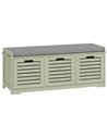 HOMCOM 3-Drawer Shoe Storage Bench - Green