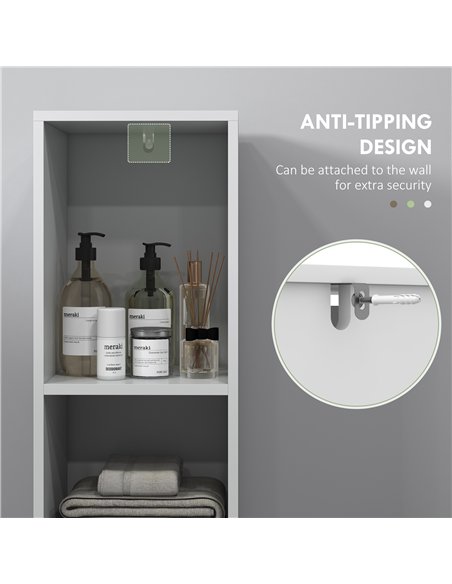 HOMCOM Narrow Bathroom Cabinet, Slim Bathroom Storage Unit with Open Compartment, Freestanding Storage Cupboard for Small Spaces - pic 167540 | FastDaddyshop