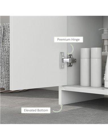 HOMCOM Narrow Bathroom Cabinet, Slim Bathroom Storage Unit with Open Compartment, Freestanding Storage Cupboard for Small Spaces