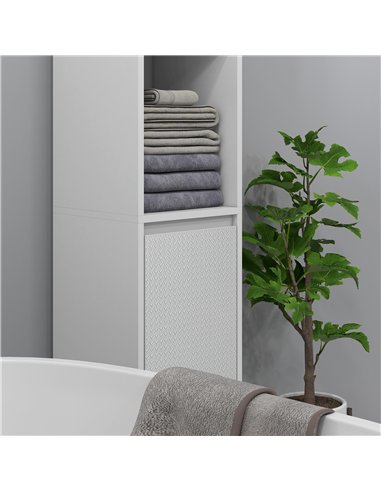 HOMCOM Narrow Bathroom Cabinet, Slim Bathroom Storage Unit with Open Compartment, Freestanding Storage Cupboard for Small Spaces