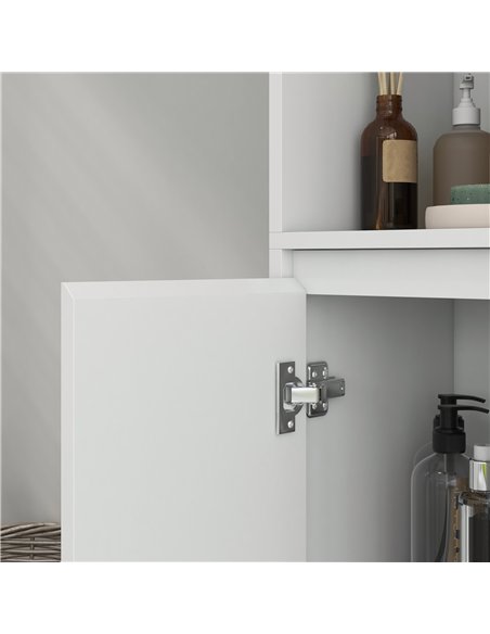 HOMCOM Narrow Bathroom Cabinet, Slim Bathroom Storage Unit with Open Compartment, Freestanding Storage Cupboard for Small Spaces - pic 167544 | FastDaddyshop