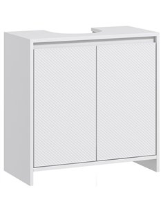 HOMCOM Under Sink Bathroom Cabinet, Freestanding Under Sink Cabinet with 2 Doors and Shelf for Basin without or with Pedestal, W