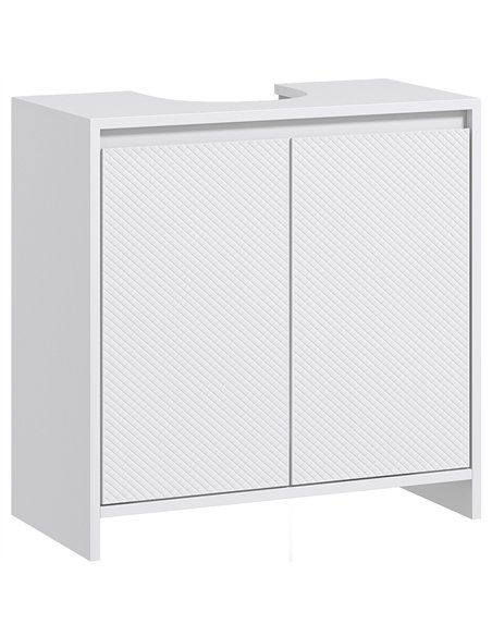 HOMCOM Under Sink Bathroom Cabinet, Freestanding Under Sink Cabinet with 2 Doors and Shelf for Basin without or with Pedestal, W - pic 167545 | FastDaddyshop