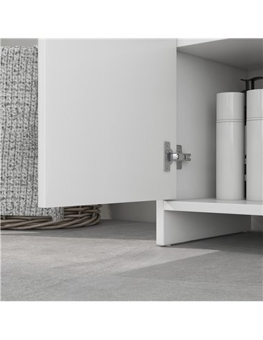 HOMCOM Under Sink Bathroom Cabinet, Freestanding Under Sink Cabinet with 2 Doors and Shelf for Basin without or with Pedestal, W