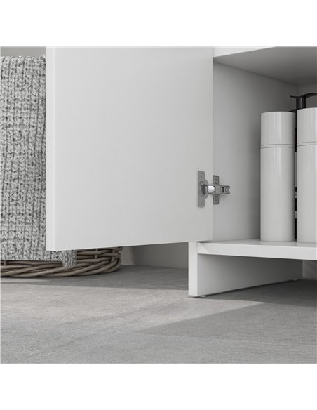 HOMCOM Under Sink Bathroom Cabinet, Freestanding Under Sink Cabinet with 2 Doors and Shelf for Basin without or with Pedestal, W - pic 167552 | FastDaddyshop