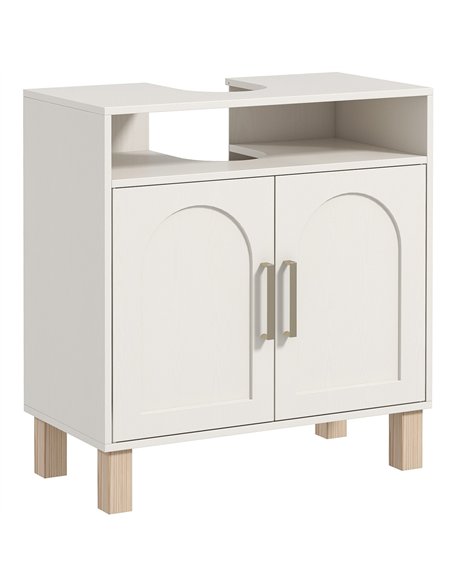 HOMCOM Under Sink Cabinet for Basin without Pedestal - Cream White - pic 167554 | FastDaddyshop