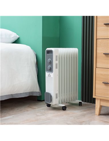 Homcom 2180W Oil Filled Radiator with 9 Fins, Timer, Thermostat Control