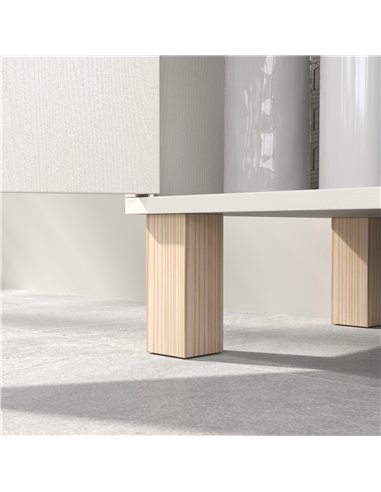 HOMCOM Under Sink Cabinet for Basin without Pedestal - Cream White