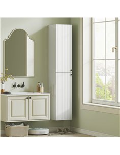 HOMCOM Wall Mounted Tall Bathroom Storage Cabinet with Soft-Close Hinges, Slim Bathroom Cabinet with 2 Doors, White 2