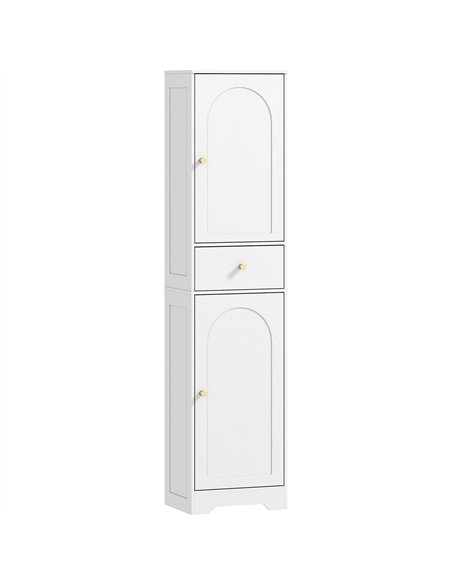 HOMCOM Tall Bathroom Cabinet with Arched Doors - White - pic 167608 | FastDaddyshop