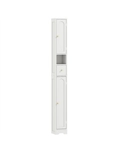 HOMCOM 185 cm Tall Bathroom Cabinet with Arched Doors - White