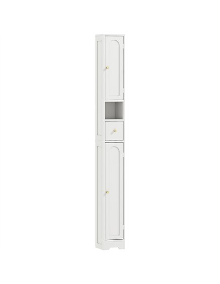 HOMCOM 185 cm Tall Bathroom Cabinet with Arched Doors - White - pic 167626 | FastDaddyshop