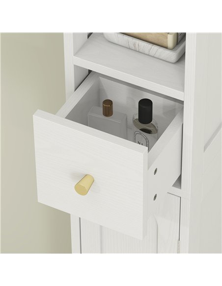 HOMCOM 185 cm Tall Bathroom Cabinet with Arched Doors - White - pic 167634 | FastDaddyshop