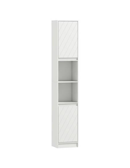 HOMCOM Narrow Bathroom Cabinet, Slim Bathroom Storage Unit with Open Compartment, Freestanding Storage Cupboard with Adjustable  - pic 167644 | FastDaddyshop