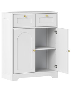 HOMCOM Bathroom Floor Cabinet with 2 Drawers - White