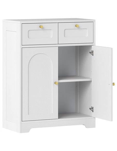 HOMCOM Bathroom Floor Cabinet with 2 Drawers - White - pic 167653 | FastDaddyshop